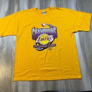 Los Angeles Lakers Champions T Shirt Mens 2XL Purple Gold Basketball NBA Finals